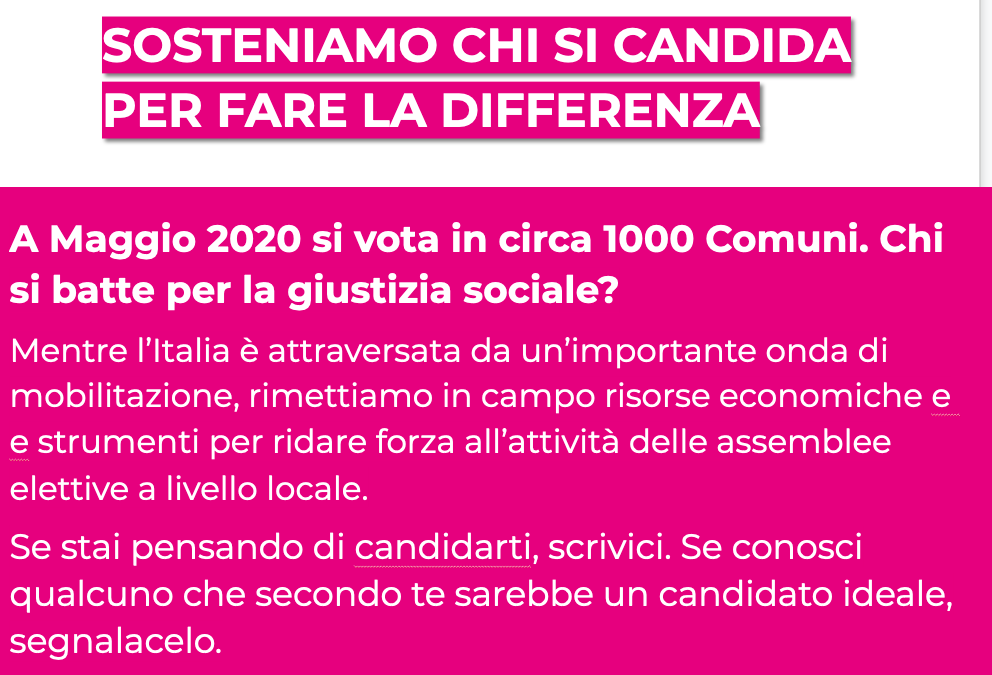 Aspettando gli esiti del voto in Emilia Romagna e Calabria, abbiamo deciso di lanciare la nuova call di Ti candido